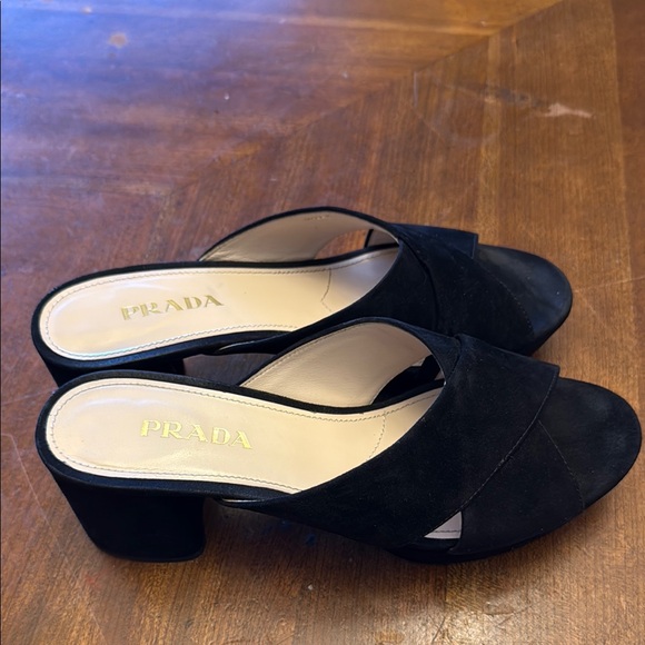 Prada Women's Black Suede Mules - Picture 1 of 6